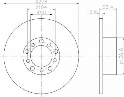 HELLA PAGID 8dd355100071 -  Тормозной диск